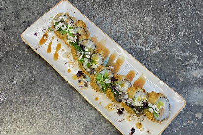 Teriyaki fry roll with oyster cream cheese