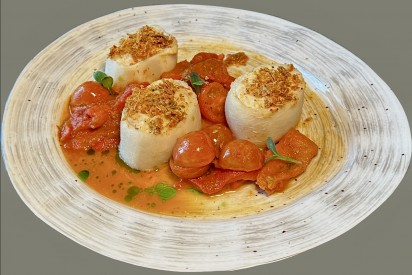 Кальмар фаршированный курицей